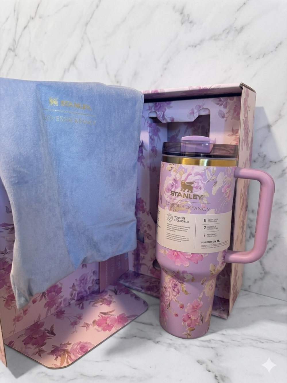 LoveShackFancy | STANLEY | 40 oz Limited Edition Lavender & Pink Floral Tumbler